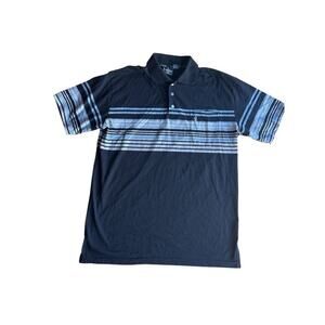 Lada Premium Men's Polo Shirt Striped Navy Blue Size XXL